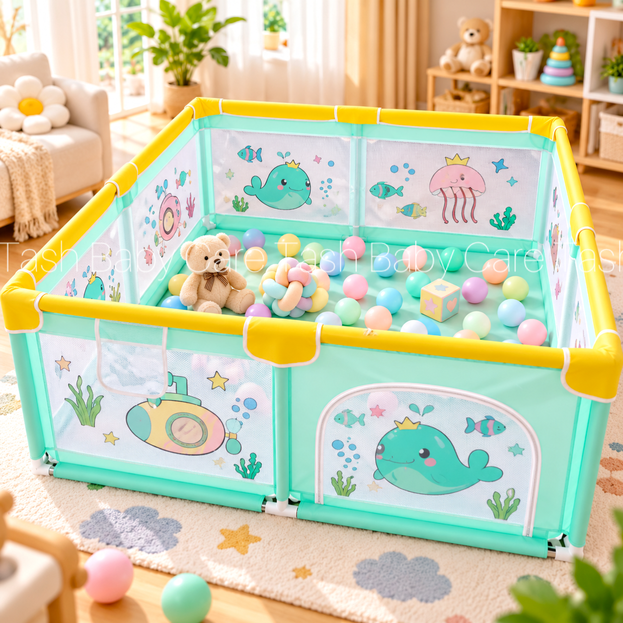 Steelpipe Baby Playpen / Play Yard 200:180 Cm (6:6.5 FT)