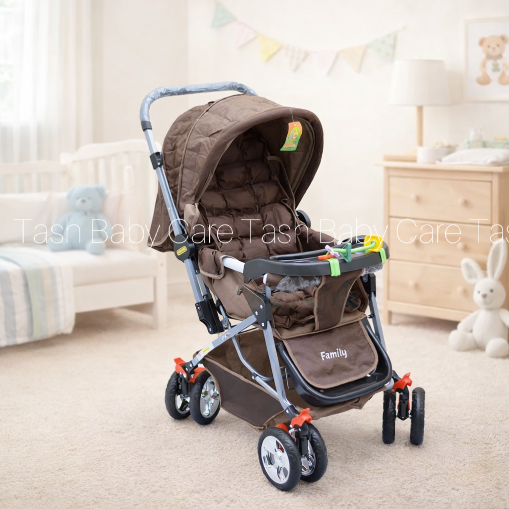 Stroller With Feeding Tray (BROWN)