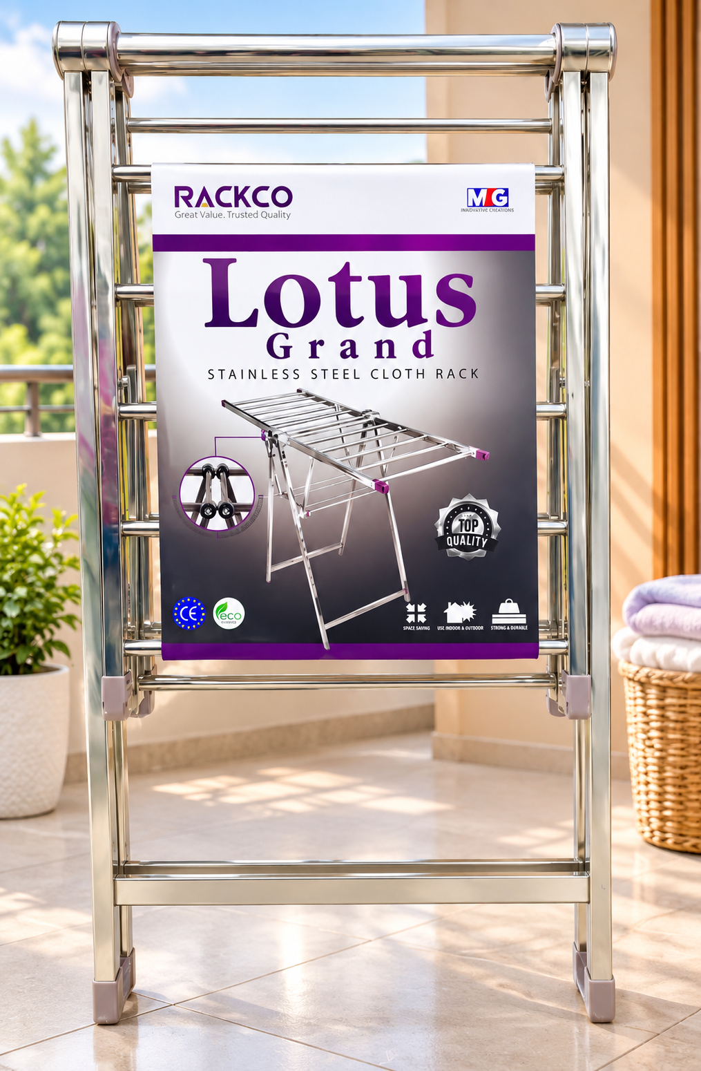 Racko Lotus Stainless Steel Cloth Rack