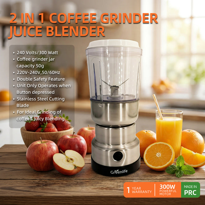 Greenlife 2-in-1 Coffee Grinder &amp; Juice Blender (300W)