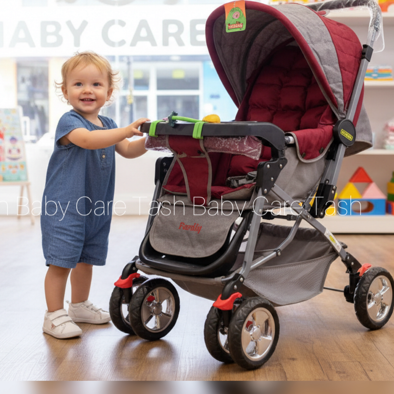 Stroller With Feeding Tray (RED)