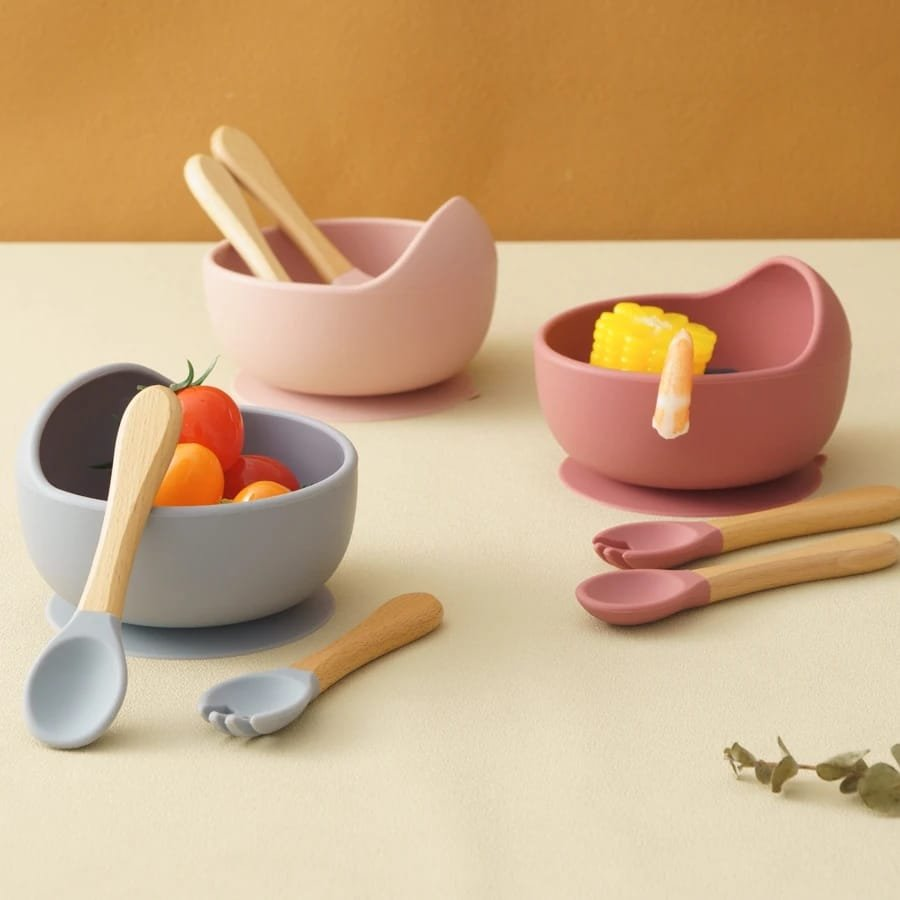 Silicone Baby Bowl &amp; Spoons Set