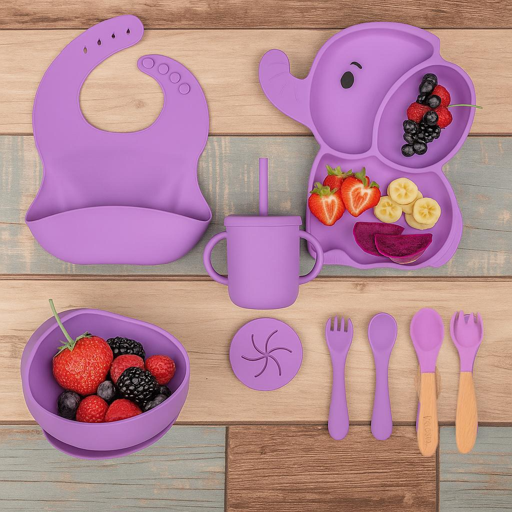 9 In 1 Silicone Baby Feeding Set